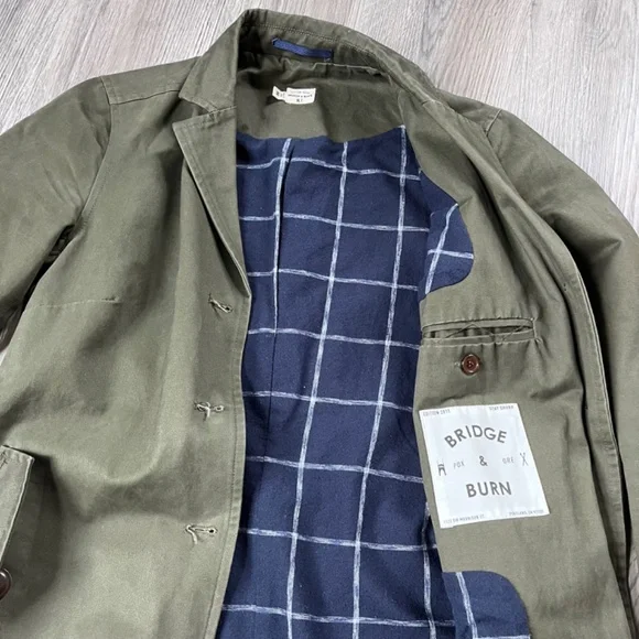 Bridge And Burn Jacket Womens XS Green Cotton Coat Jacket Lined trench coat barn - Picture 4 of 8
